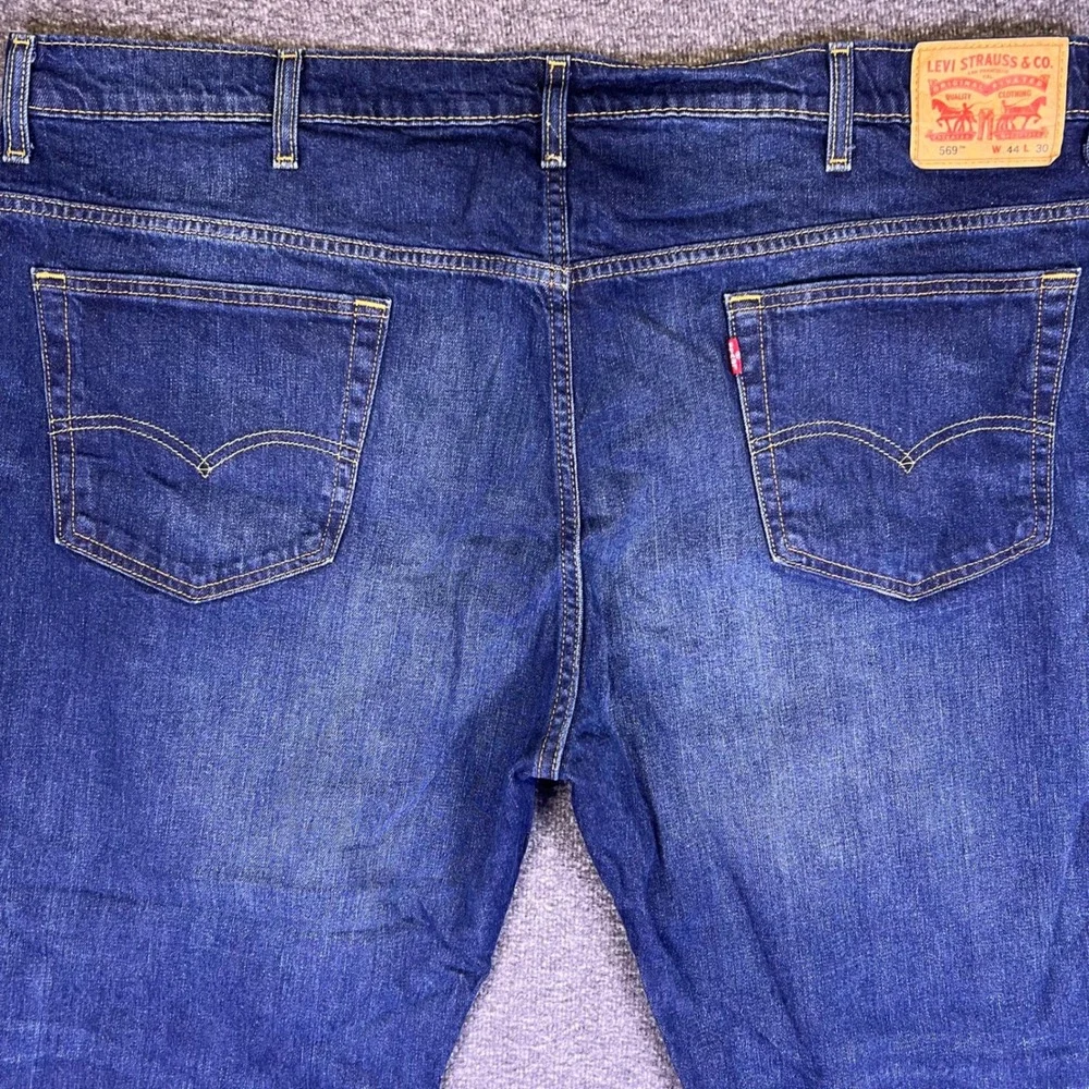 Levis 569 Jeans Men 44x30 Blue Loose Straight Baggy Casual Relaxed Stretch Denim